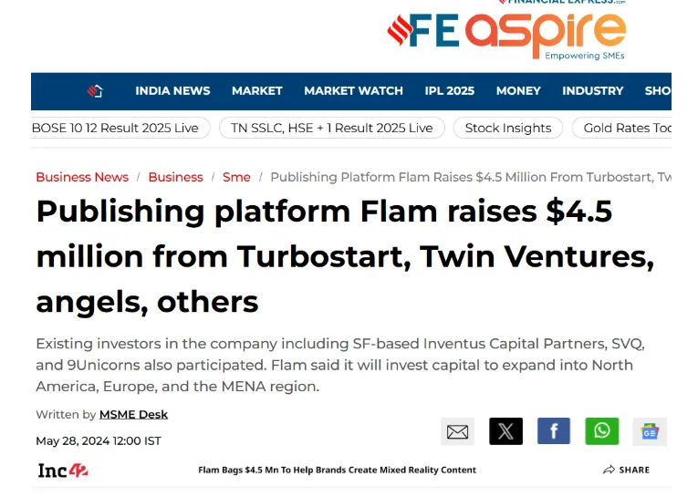 Flam Funding Announcement PR Agency Mediagraphicspr