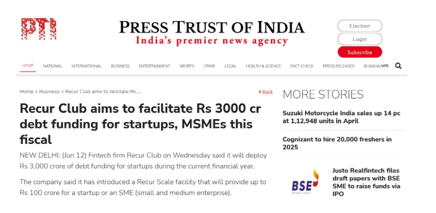 Recur Club Debt Funding PR Agency Mediagraphicspr