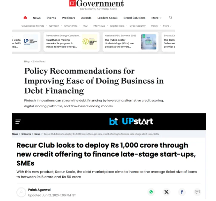 Recur Club Debt Funding PR Agency Mediagraphicspr