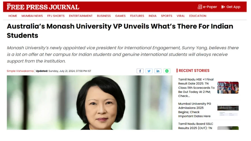 Monash University India Presence PR Agency Mediagraphicspr