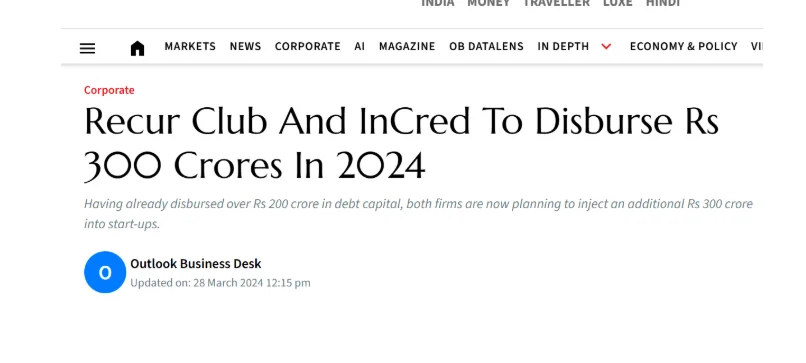 Recur Club Incred Announcement PR Agency Mediagraphicspr