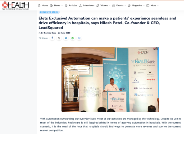 eHEALTH Leadsquared PR