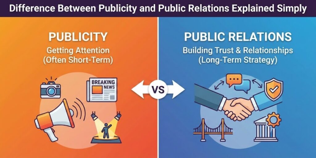 Difference Between Publicity and Public Relations